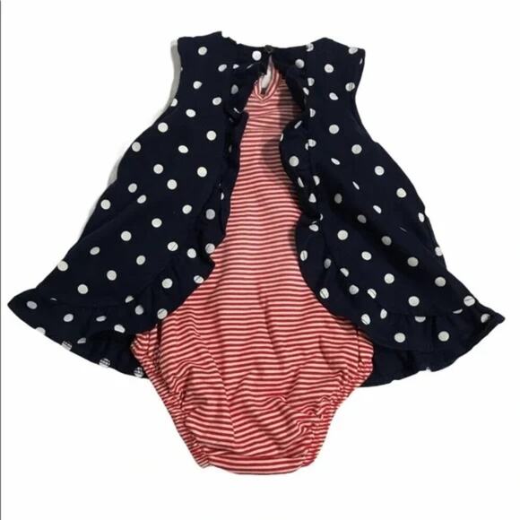 CHILD OF MINE by CARTER Red, White & Blue Onesie USA dress bow - Picture 2 of 4